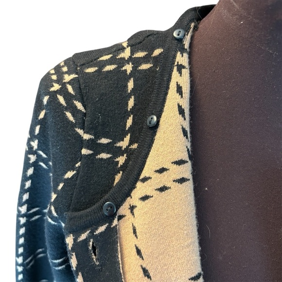 ANNE KLEIN Faux Fur Detachable Collar Plaid Knit Coat, Womens size Small - Picture 9 of 16